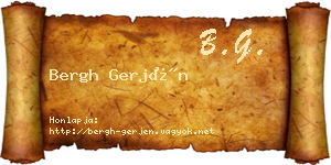 Bergh Gerjén névjegykártya